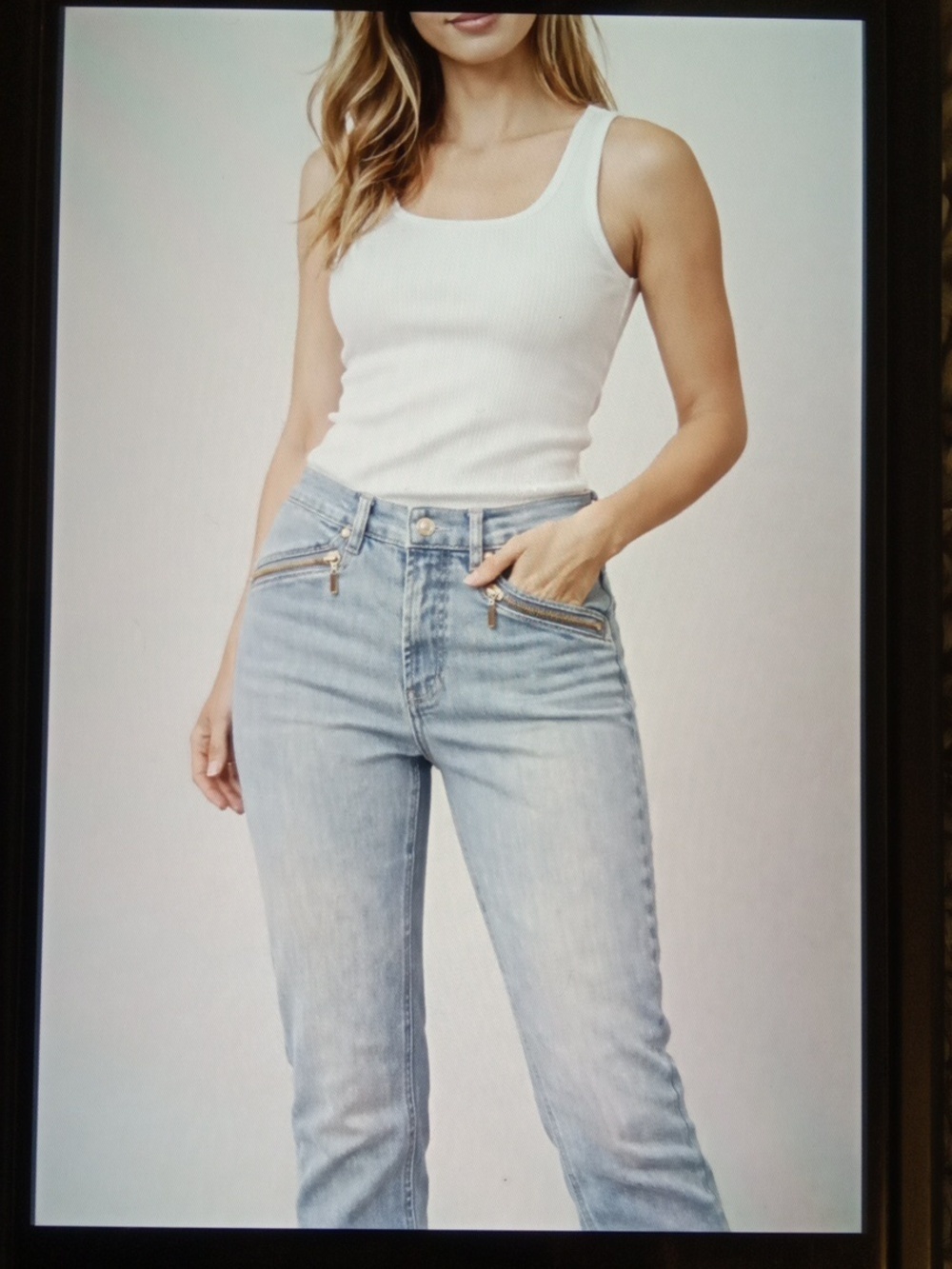 J. McLaughlin Light Blue High-Rise Slim Jeans Cotton Stretchy Womens Size 4